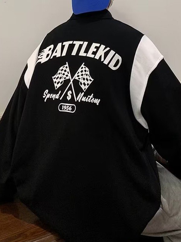 Men's Patchwork Racing Graphic Sweatshirt-1